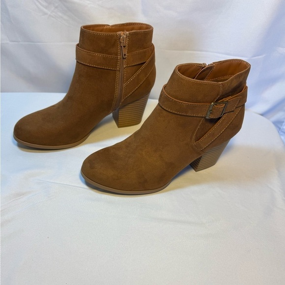 Women’s Brown Suede Ankle Boots | Size 6.5 | Block Heel Booties NEW - Picture 2 of 9